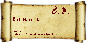 Öhl Margit névjegykártya